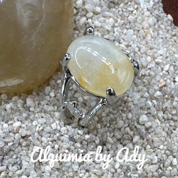 Alquimia Silver Ring with Oval Gemstone citrine - Picture 1 of 2